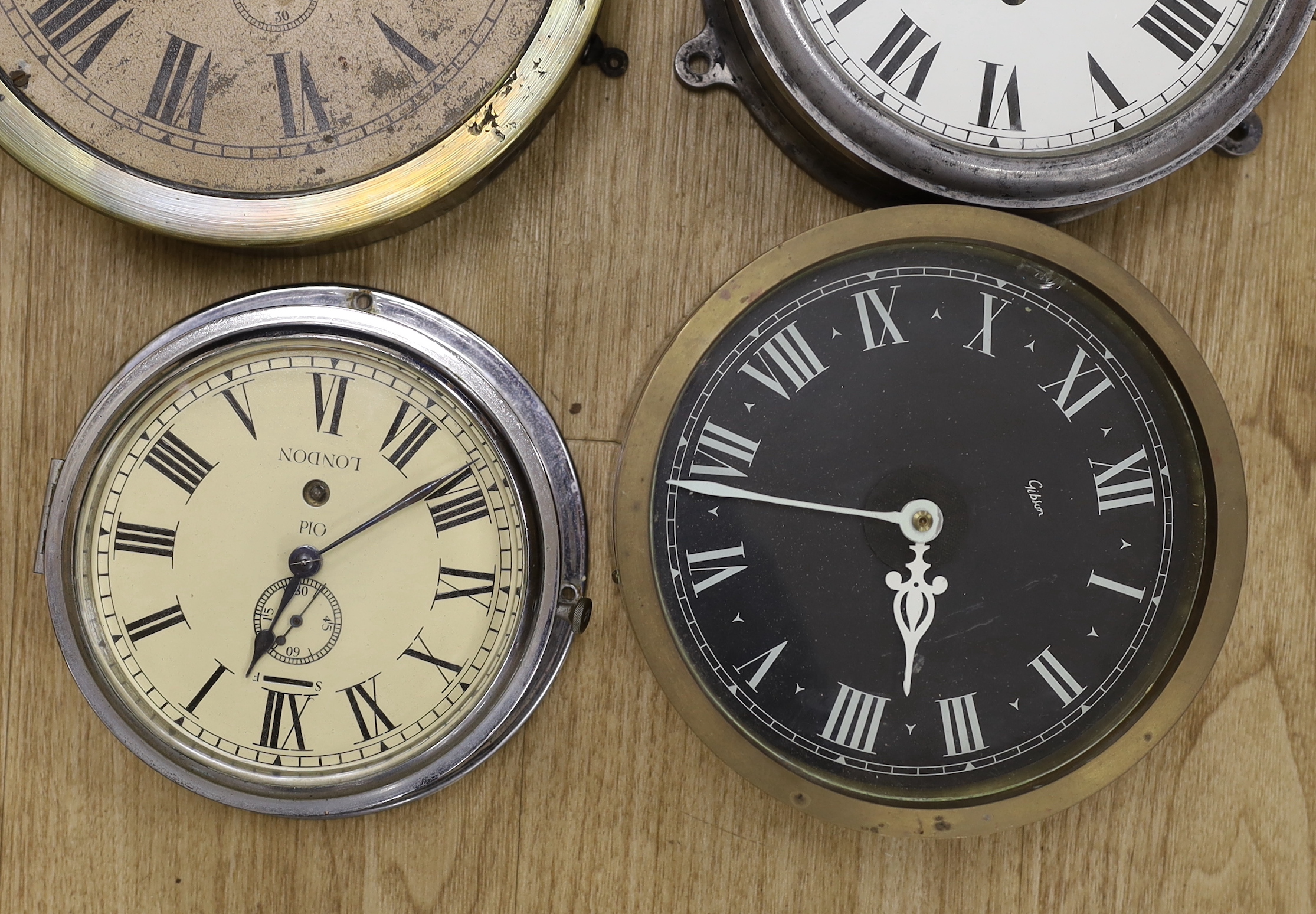 Four bulkhead timepieces